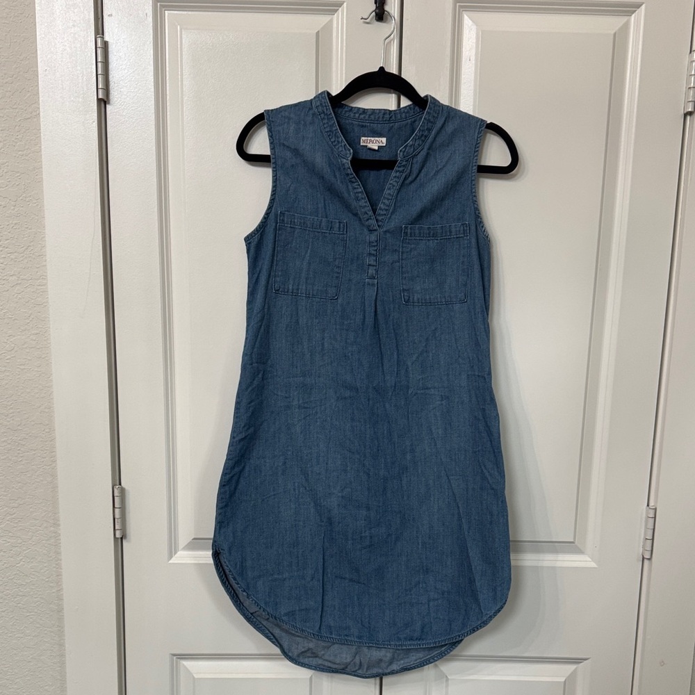 Merona Blue Sleeveless Denim Dress